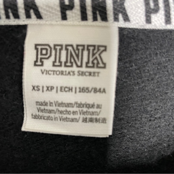 PINK VS RHINESTONE BLING PULLOVER FULL ZIP HOODIE Black XS - Picture 5 of 6